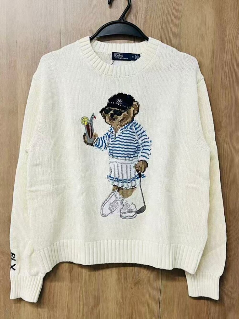 Ralph Lauren Golf Polo Bear Cream Sweater
